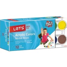 Kitabevimden Lets Akrilik Boya 25 ml 12 Renk L-5212