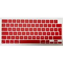 Arabulalaca Macbook Neo 13 Inç A3404 Türkçe Q Silikon Klavye Koruyucu Kırmızı Renk
