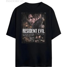  Pandorica's Resident Evil Requiem Leon S. Kennedy Tasarimi Unisex Pamuklu T-Shirt