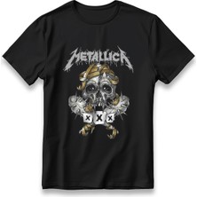  Metallıca Rock T-Shirt Unisex %100 Cotton Pamuklu Rahat Regular Baskı Rock Grubu Tişört