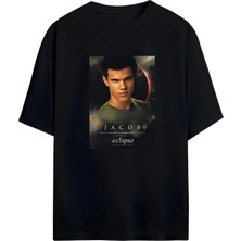 Alacakaranlık Efsanesi Eclipse Jacob Black Baskılı Unisex Pamuklu Tişör
