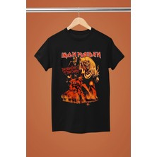  Iron Maıden Baskılı Pamuklu Kısa Kollu Regular Kalıp Rock Tshırt