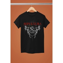  Sepultura Baskılı Pamuklu Kısa Kollu Regular Kalıp Rock Tshırt