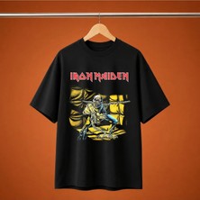  Iron Maiden Baskili Oversize Unisex Tisort