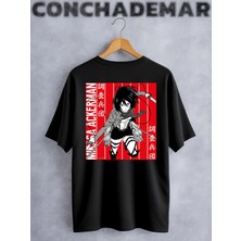  Attack On Titan Mikasa Ackerman Anime Baskılı Oversize Tshirt