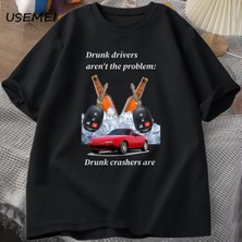  Sarhoş Sürücüleri Erkek Tişört Komik T Shirt Sarhoş Sürüş Moda Kısa Kollu T-Shirt Pamuk Erkek 2969