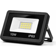 Interlend 10W Slim LED Projektör Beyaz Işık 6500K IP65 Dış Mekan Su Geçirmez