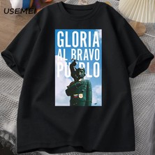  Venezuela T-Shirt Erkek Kadın Pamuk Tshirt Moda Yuvarlak Boyun Kısa Kollu Gloria Al Bravo Gra