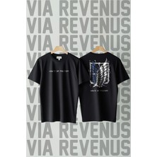  Attack On Titan Ön ve Arka Baskılı Geniş Kalıp Tshirt