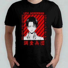  Attack On Titan Levi Ackerman Unisex %100 Pamuklu Bisiklet Yaka T-Shirt Model 6
