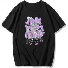  Siyah Jinx Arcane Maymun Anime Cosplay Tees Unisex Grunge Estetik %