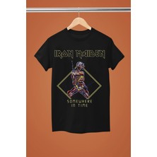  Iron Maıden Baskılı Pamuklu Kısa Kollu Regular Kalıp Rock Tshırt