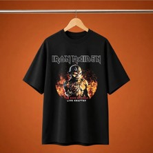  Iron Maiden Baskili Oversize Unisex Tisort