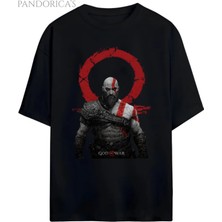  God Of War Tasarım Serisi Kratos Baskılı Unisex Pamuklu Relaxed Kalıp Gamer T-Shirt