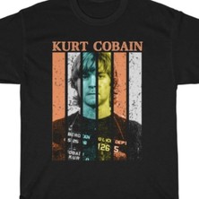  Yetişkin Tişörtü Kurt Cobain Mugshot Nirvana