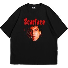  Scarface Baskılı Oversize Unisex Siyah