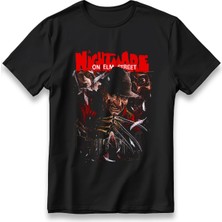  Freddy Krueger Elm Sokağı Kabusu Model T-Shirt Unisex %100 Cotton Pamuklu Rahat Regular Baskı Tişört
