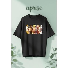  Titans Attack On Titan Baskılı Pamuklu Oversize T-Shirt