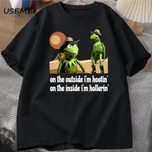  Dışarıda Ben Hootin Kurbağa T-Shirt Komik Meme T Shirt O Boyun Grafik T Shirt Erkek Giyim Har 2945