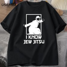  Komik Yahudi Jitsu T-Shirt Biliyorum Yahudi Jitsu Terkekler Rahat Pamuk Kısa Kollu Er 2842