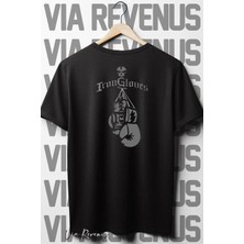  Iron Gloves Sırt Baskılı Siyah Oversize T-Shirt