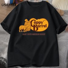  Cappy Varil Capybara T-Shirt Erkekler Yaz Pamuk Kısa Kollu Rahat Grafikli Tişört Erkek Giysil 2998