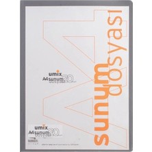 Umix A4 Önden Cepli 20'li Standart Sunum Dosyası Gri U1102P-KGR