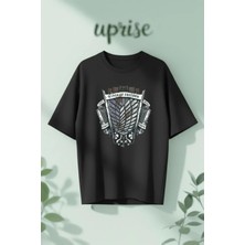  Attack On Titan Scouting Legion Wings Of Freedom Baskılı Pamuklu Oversize T-Shirt