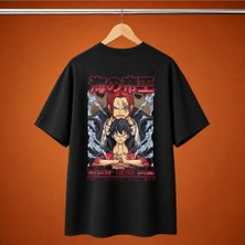 One Piece Shanks Luffy Umi No Teiou Ikili Oversize Unisex Tisort