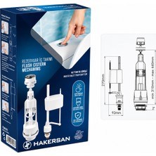 Hakersan Pure Rezervuar Iç Takımı Altan Su Girişli Universal Klozet Rezervuar Mekanizması