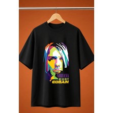  Kurt Cobain Baskili Oversize Tisort