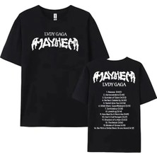  Siyah Tees Şarkıcı Lady Gaga Mayhem Baskı Leri Yaz Unisex Sokak Hip Hop Raha