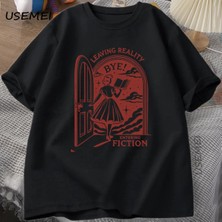  Gerçekliği Bırakarak Kurgu T Shirt Erkek Kadın Vintage Komik Kitapçı Kitap Sevgilisi Tshirt K 2934