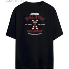  Pandorica's Game Of Thrones Tasarımı House Bolton Baskılı Unisex Pamuklu T-Shirt