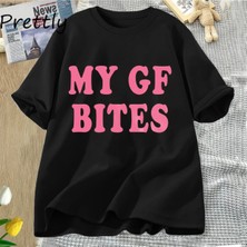  Benim Gf Isırıkları Tshirt Komik Erkek Kız Arkadaşı T-Shirt Çift Pamuk Kısa Kollu Tees Moda Y 2901