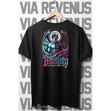  Duality Sırt Baskılı Siyah Oversize T-Shirt