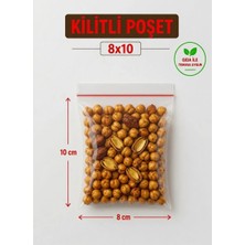 Hg Ambalaj 250 Adet 8X10 cm Şeffaf Kilitli Poşet, Kına Çerez Kuruyemiş Poşeti, Kilitli Torba