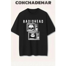  Radiohead Baskılı Premium Oversize Pamuklu T-Shirt