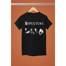  Sepultura Baskılı Pamuklu Kısa Kollu Regular Kalıp Rock Tshırt