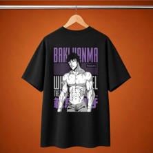  Baki Hanma Mor Zemin Oversize Unisex Tisort