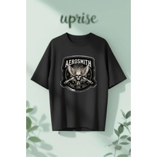  Aerosmith Baskılı Pamuklu Oversize T-Shirt