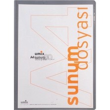 Umix A4 Önden Cepli 30'lu Standart Sunum Dosyası Gri U1103P-KGR