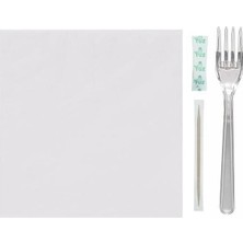 Selanikli Ticaret Çatal Set 4'lü Lüks 500'LÜ Kolı (Lüks Çatal-Peçete-Tuz-Kürdan)