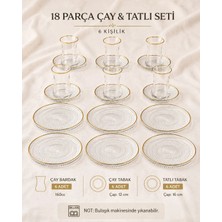 Bereketli Store Egehome 18 Parça 6 Kişilik Çay Seti | Çay Bardağı, Çay Tabağı ve Pasta Tabağı Seti