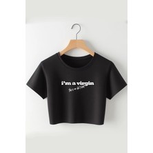  I'm Virgin Baskılı Crop Tshirt