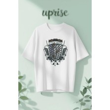  Attack On Titan Scouting Legion Wings Of Freedom Baskılı Pamuklu Oversize T-Shirt