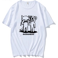  Beyaz Radiohead 100 Indie Rock Band Boy Hip Hop Boy Üstleri Yaz Tee Vintag