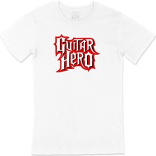 Guitar Hero Cep Logo Tasarımlı Beyaz Tişört
