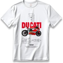 Duccatı 1199 Motorcu Tişört Model Unisex %100 Cotton Pamuk Rahat Regular Baskı T-Shirt