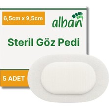 Alban Steril Göz Pedi, Non-Woven 6,5cmx9,5cm Gözpedi, Steril Tekli Paketlerde 5'li Kutu Içerisinde
